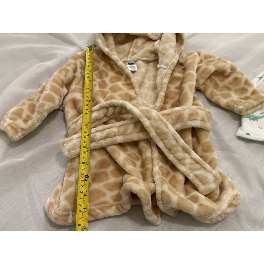 Carter's And HB Baby Bath Robe Giraffe + Dinosaur Print 0-9‎ months Set of 2*